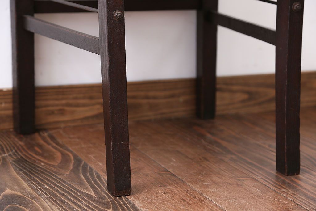 アンティーク家具　アンティーク　古いナラ材のダイニングチェア(2)