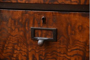 アンティーク家具　古民具・骨董　ネームプレート付き縦型小引き出し(1)