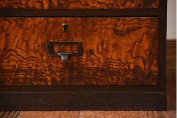 アンティーク家具　古民具・骨董　ネームプレート付き縦型小引き出し(1)