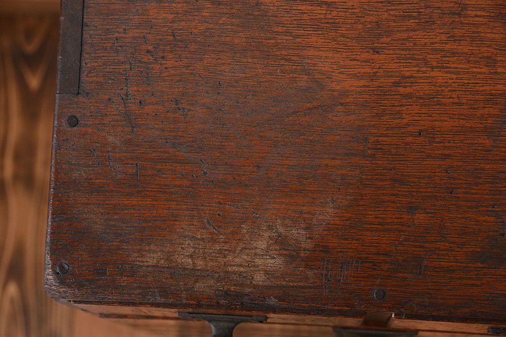 アンティーク家具　古民具・骨董　ネームプレート付き縦型小引き出し(2)