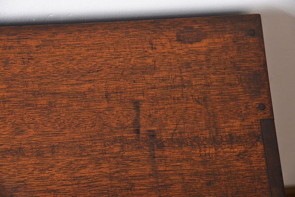 アンティーク家具　古民具・骨董　ネームプレート付き縦型小引き出し(2)