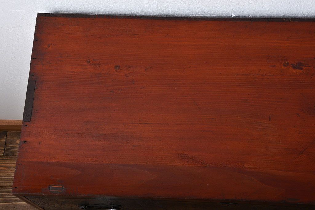 アンティーク家具　アンティーク　玉杢の美しいチェスト(2)