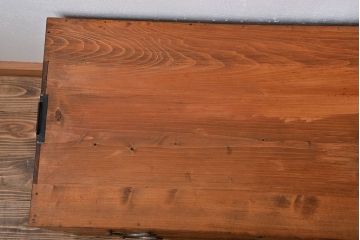 アンティーク家具　前面欅材のシンプルな時代箪笥ローボード(2)