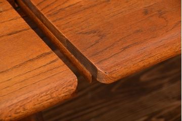 アンティーク家具　イギリスアンティーク　オーク材の折り畳み式3人掛けチャーチベンチ