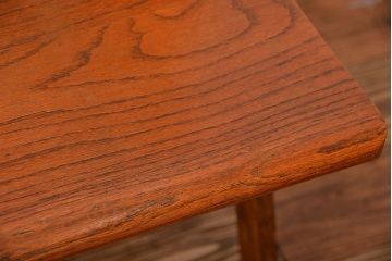 アンティーク家具　イギリスアンティーク　オーク材の折り畳み式3人掛けチャーチベンチ