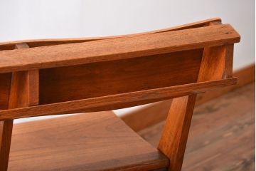 アンティーク家具　イギリスアンティーク　オーク材の折り畳み式3人掛けチャーチベンチ