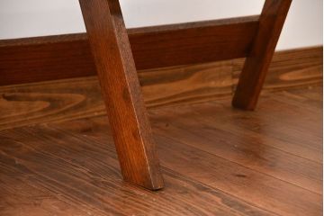 アンティーク家具　イギリスアンティーク　オーク材の折り畳み式3人掛けチャーチベンチ(2)