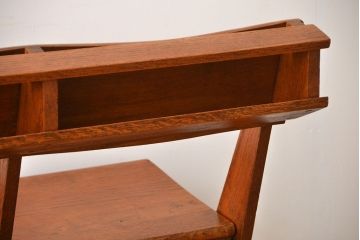 アンティーク家具　イギリスアンティーク　オーク材の折り畳み式3人掛けチャーチベンチ(2)