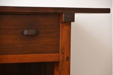 アンティーク家具　古民具・骨董　栗材天板の古い作業台(カウンター)