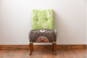 アンティーク家具　イギリスアンティーク　お洒落な1人掛けソファ