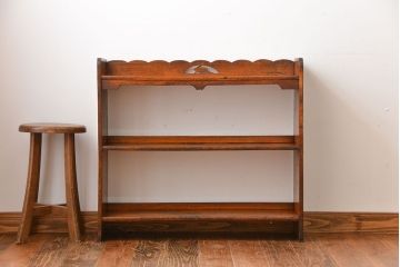 アンティーク家具　ウサギの小さなかわいい古い木製本棚