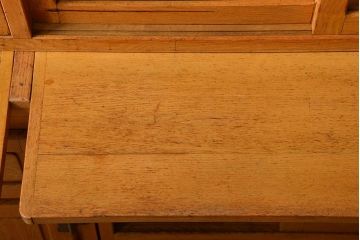 レトロ家具　昭和レトロ　冷蔵庫付き!ナラ材の特大食器棚