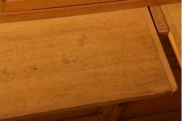 レトロ家具　昭和レトロ　冷蔵庫付き!ナラ材の特大食器棚