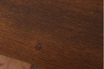 アンティーク家具　アンティーク　天板ナラ材の薄型テーブル(1)