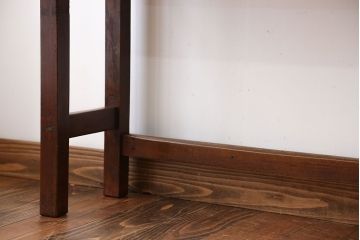 アンティーク家具　アンティーク　天板ナラ材の薄型テーブル(1)