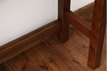 アンティーク家具　アンティーク　天板ナラ材の薄型テーブル(1)