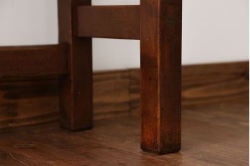 アンティーク家具　アンティーク　天板ナラ材の薄型テーブル(1)