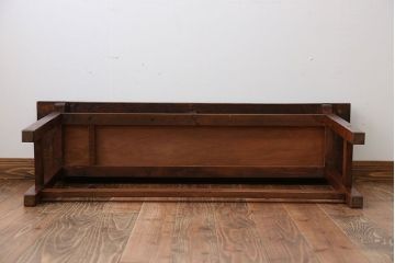 アンティーク家具　アンティーク　天板ナラ材の薄型テーブル(1)