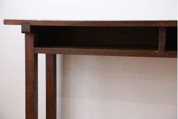 アンティーク家具　アンティーク　天板ナラ材の薄型テーブル(2)