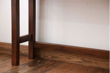 アンティーク家具　アンティーク　天板ナラ材の薄型テーブル(2)