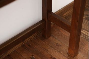 アンティーク家具　アンティーク　天板ナラ材の薄型テーブル(2)