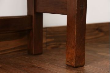 アンティーク家具　アンティーク　天板ナラ材の薄型テーブル(2)