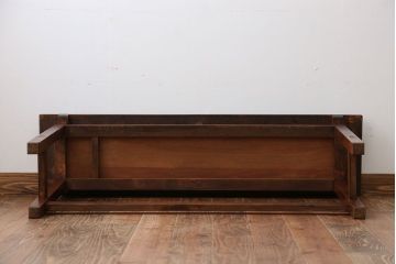 アンティーク家具　アンティーク　天板ナラ材の薄型テーブル(2)