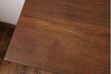 アンティーク家具　アンティーク　天板ナラ材の薄型テーブル(3)