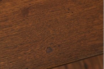 アンティーク家具　アンティーク　天板ナラ材の薄型テーブル(3)