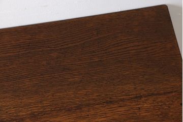 アンティーク家具　アンティーク　天板ナラ材の薄型テーブル(3)