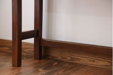 アンティーク家具　アンティーク　天板ナラ材の薄型テーブル(3)