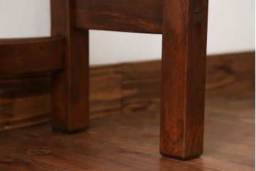 アンティーク家具　アンティーク　天板ナラ材の薄型テーブル(3)