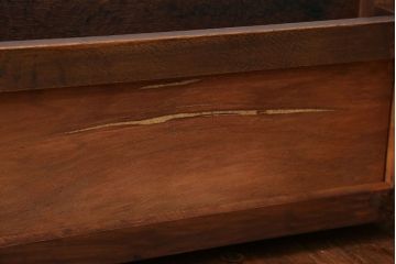 アンティーク家具　アンティーク　天板ナラ材の薄型テーブル(3)