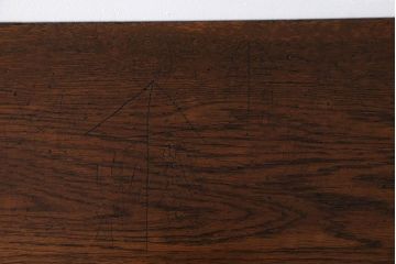 アンティーク家具　アンティーク　天板ナラ材の薄型テーブル(4)