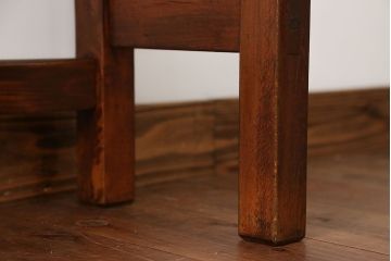 アンティーク家具　アンティーク　天板ナラ材の薄型テーブル(4)