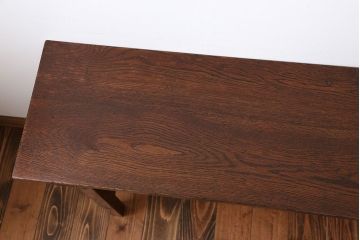 アンティーク家具　アンティーク　天板ナラ材の薄型テーブル(5)