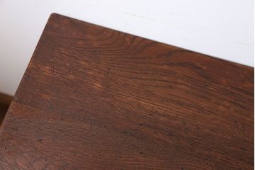 アンティーク家具　アンティーク　天板ナラ材の薄型テーブル(5)