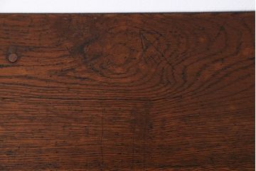 アンティーク家具　アンティーク　天板ナラ材の薄型テーブル(5)