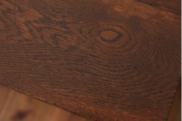 アンティーク家具　アンティーク　天板ナラ材の薄型テーブル(5)