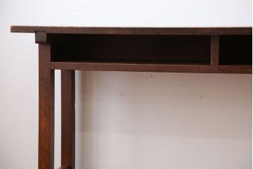 アンティーク家具　アンティーク　天板ナラ材の薄型テーブル(5)