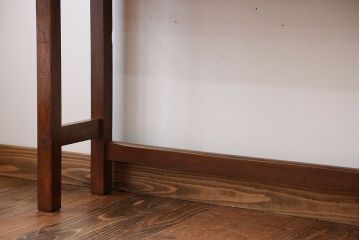 アンティーク家具　アンティーク　天板ナラ材の薄型テーブル(5)