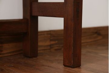 アンティーク家具　アンティーク　天板ナラ材の薄型テーブル(5)