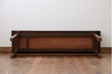 アンティーク家具　アンティーク　天板ナラ材の薄型テーブル(5)