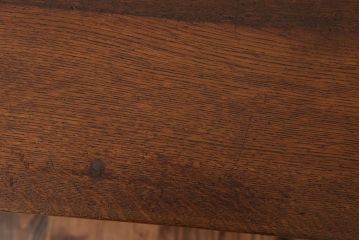 アンティーク家具　アンティーク　天板ナラ材の薄型テーブル(6)