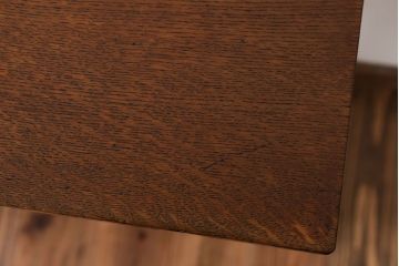 アンティーク家具　アンティーク　天板ナラ材の薄型テーブル(6)