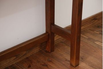 アンティーク家具　アンティーク　天板ナラ材の薄型テーブル(6)