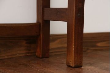 アンティーク家具　アンティーク　天板ナラ材の薄型テーブル(6)