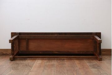 アンティーク家具　アンティーク　天板ナラ材の薄型テーブル(6)