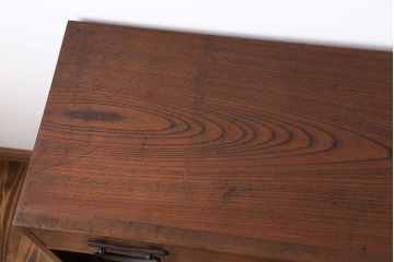 アンティーク家具　古民具・骨董　三方欅材の帳場箪笥