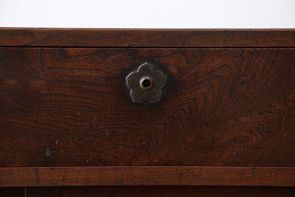 アンティーク家具　古民具・骨董　三方欅材の帳場箪笥